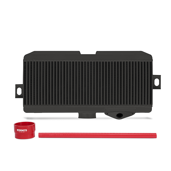 SUBARU WRX STI PERFORMANCE TOP-MOUNT INTERCOOLER KIT, BLACK COOLER, RED HOSES, 2008-2014