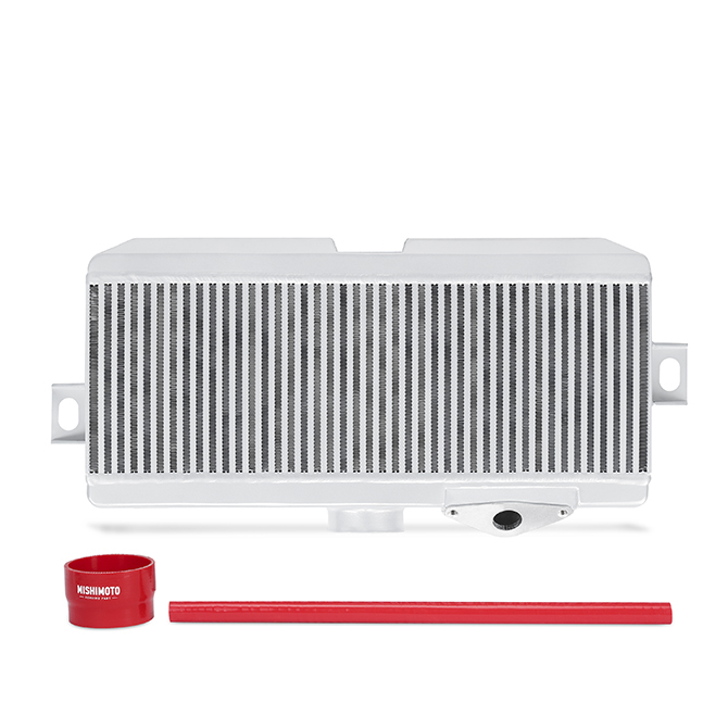 SUBARU WRX STI PERFORMANCE TOP-MOUNT INTERCOOLER KIT, SILVER COOLER, RED HOSES, 2008-2014
