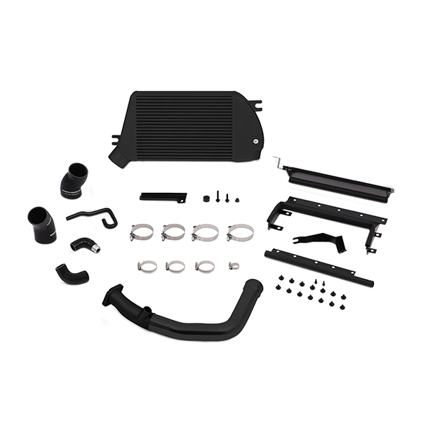 SUBARU WRX PERFORMANCE TOP-MOUNT INTERCOOLER AND CHARGE-PIPE KIT, 2015+ BLACK PIPE, BLACK INTERCOOLER