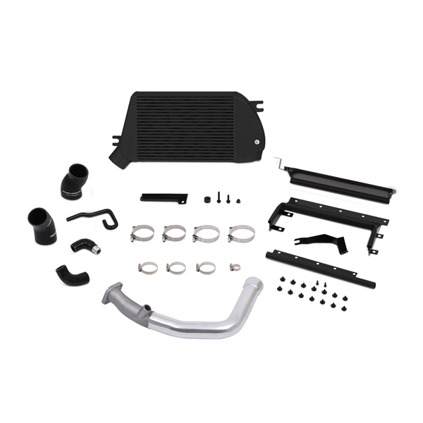 SUBARU WRX PERFORMANCE TOP MOUNT INTERCOOLER AND CHARGE-PIPE KIT, 2015+ POLISHED PIPE, BLACK INTERCOOLER