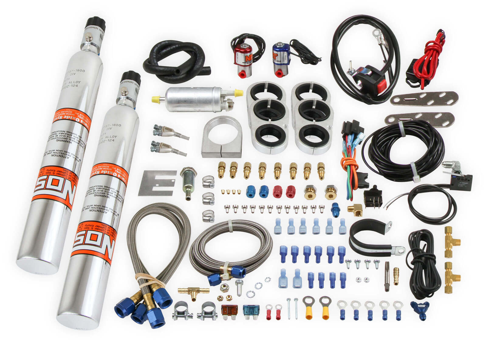 NITROUS SYSTEM, V-TWIN 4-STROKE WET FOGGER KIT, 2X10LB POLISHED BOTTLES