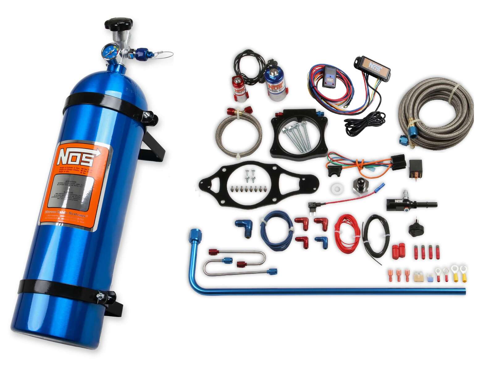 NITROUS SYSTEM, WET PLATE KIT, 2014-2019 C7 CORVETTE LT6.2L, 150HP, BLUE 15LB BOTTLE