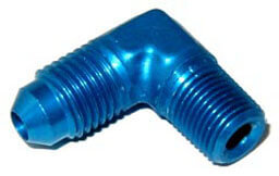 FLARE TO PIPE FITTING, 90 FLOW, 4AN - 1/8" NPT, BLUE