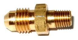FLARE TO PIPE FITTING, STRAIGHT/180 FLOW, 4AN - 1/16" NPT, BRASS
