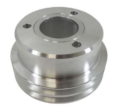 BILLET PULLEY, CRANKSHAFT FORD SB FORD 289 3 BOLT DOUBLE GROOVE POLISHED