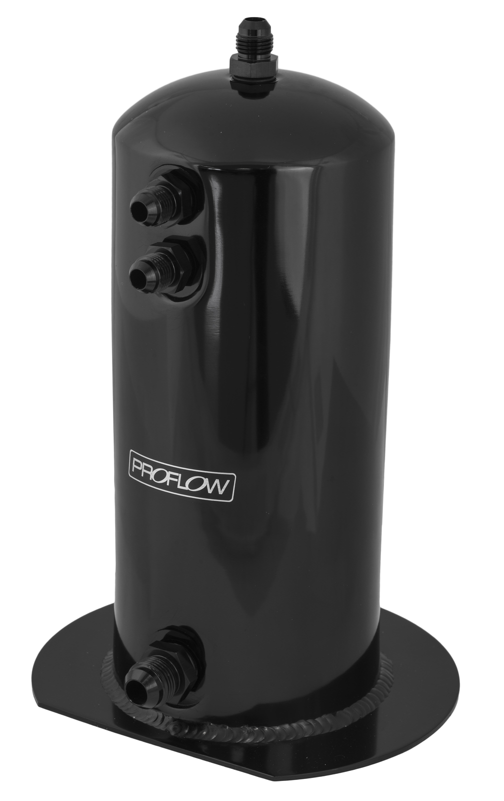 ALUMINIUM SURGE TANK 2.5L W/AN FITTINGS BLACK