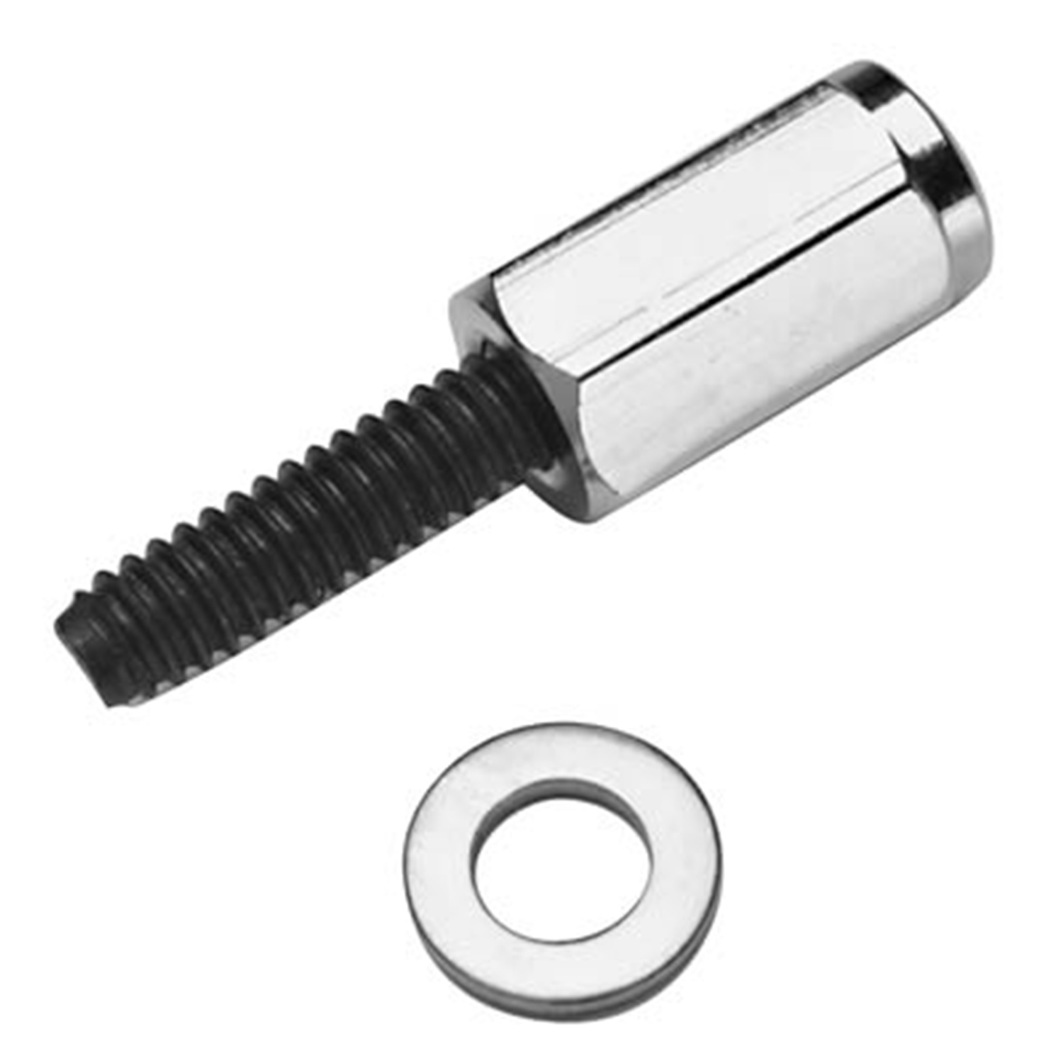 ALUMINUM MINI NUTS W/ S/S WASHERS. 1/4 X 20, CHROME.