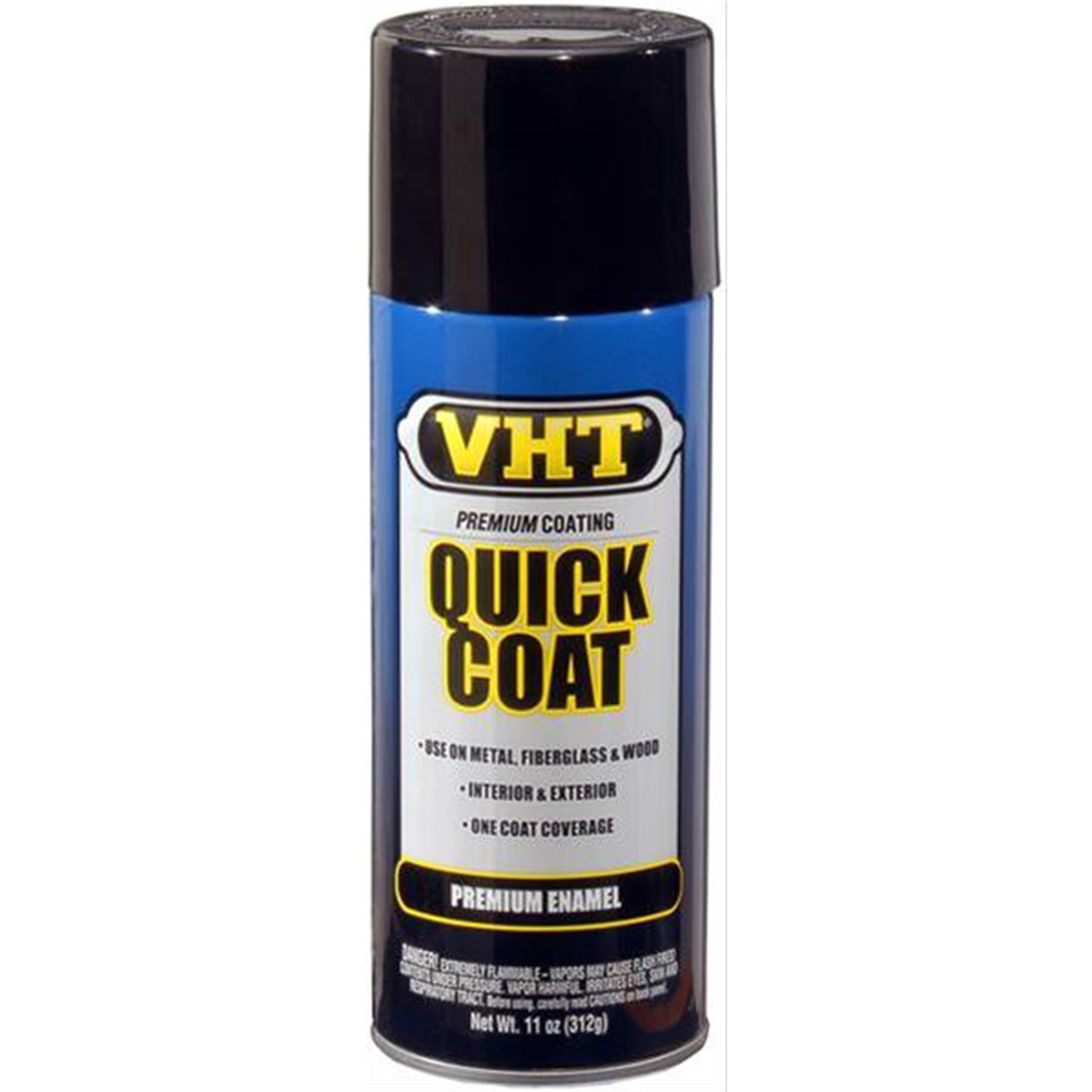PAINT QUICK COAT POLYURETHANE ENAMEL GLOSS BLACK 311.84 G. AEROSOL SPRAY CAN EACH