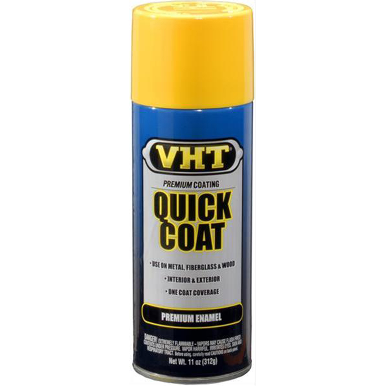 PAINT QUICK COAT POLYURETHANE ENAMEL GLOSS BRIGHT YELLOW 311.84 G. AEROSOL SPRAY CAN EACH