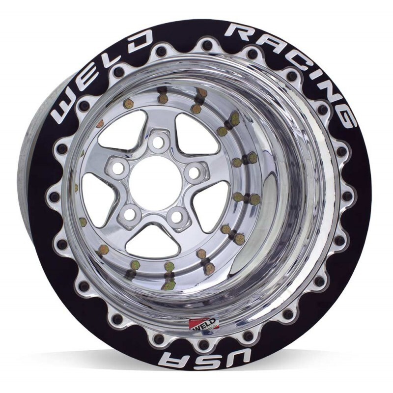 WHEEL,DRAG,15X10 POLISHED ALUMASTAR 5X4.5 6" BS BLACK DBL