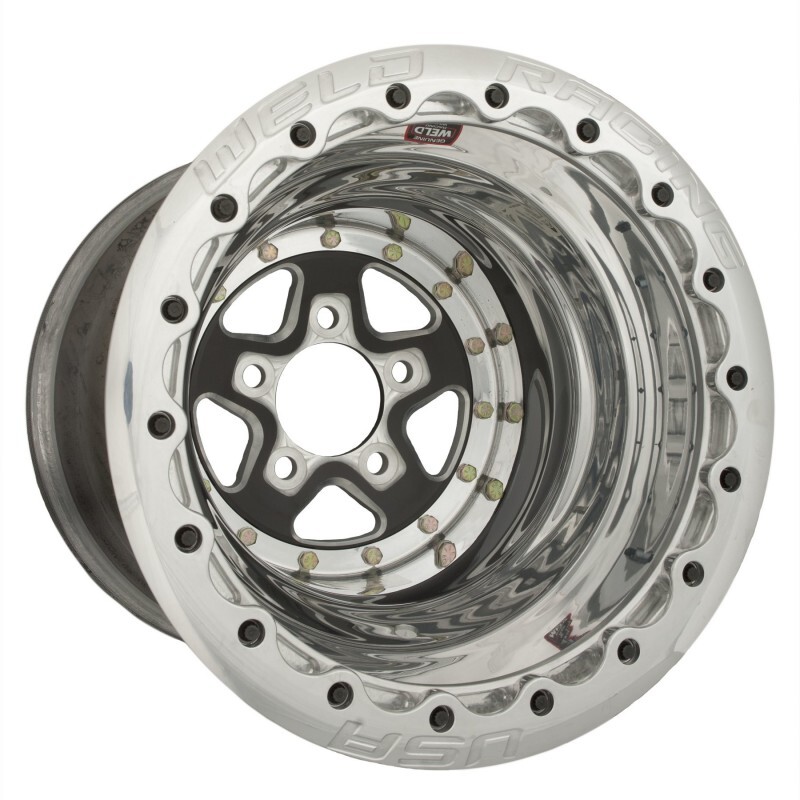 WHEEL,DRAG,15X12 BLACK ALUMASTAR 5X4.5 3" BS POLISHED DBL MT