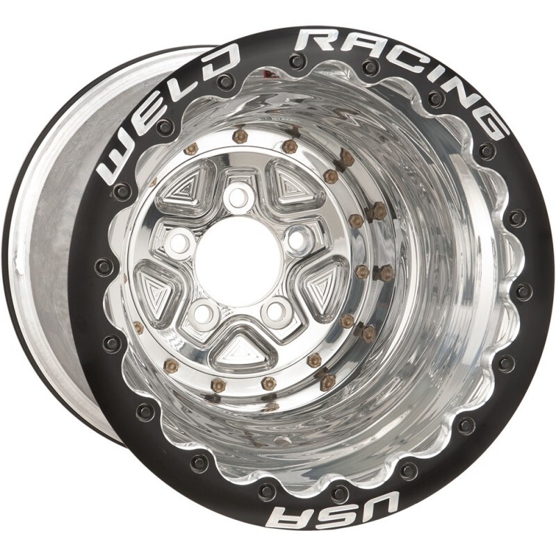 WHEEL,DRAG,16X16 BLACK ALUMASTAR PRO 5X5 5" BS POLISHED DBL
