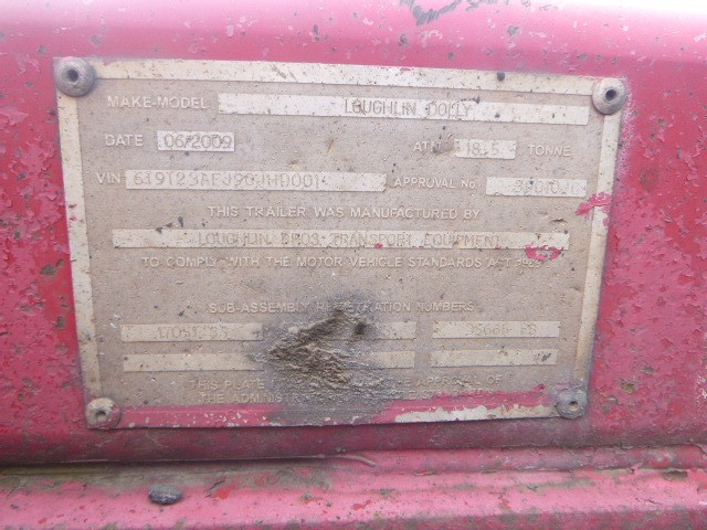 2009 LOUGHLIN DOLLY (LOW LOADER) TRAILER