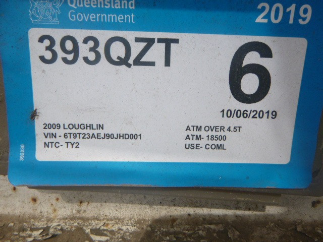 2009 LOUGHLIN DOLLY (LOW LOADER) TRAILER