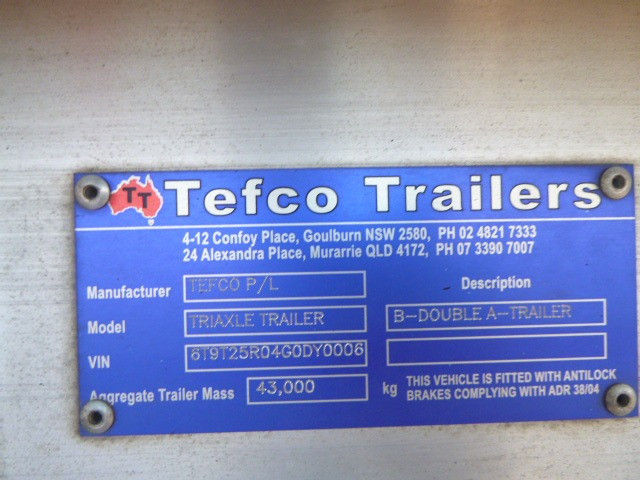 2016 TEFCO B/D COMBINATION TIPPER TRAILER
