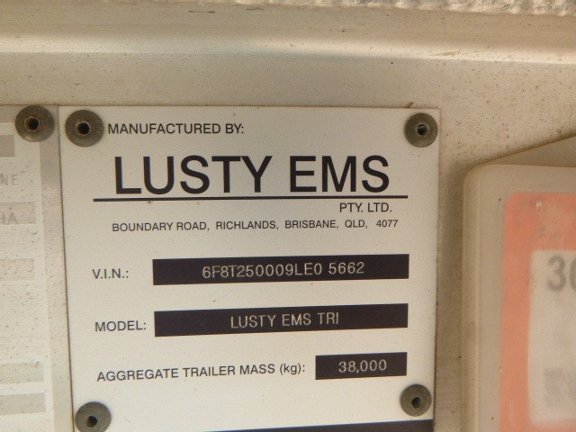 2009 LUSTY SEMI EMS CHASSIS TIPPER TRAILER