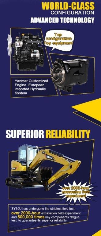 2019 SANY SY35U MINI EXCAVATOR