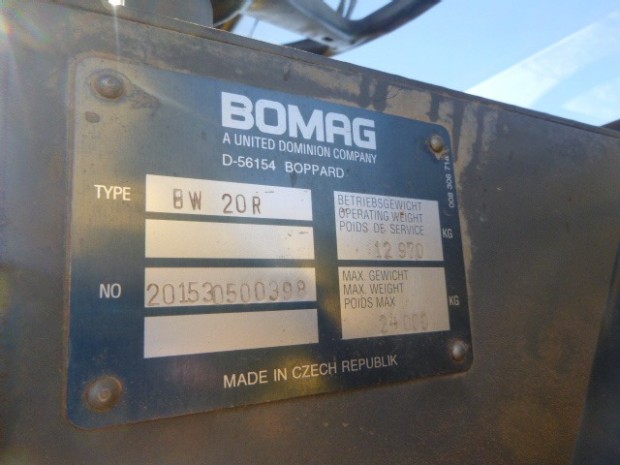 1997 BOMAG BW20 ROLLER ROLLER/COMPACTING STATIC ROLLER
