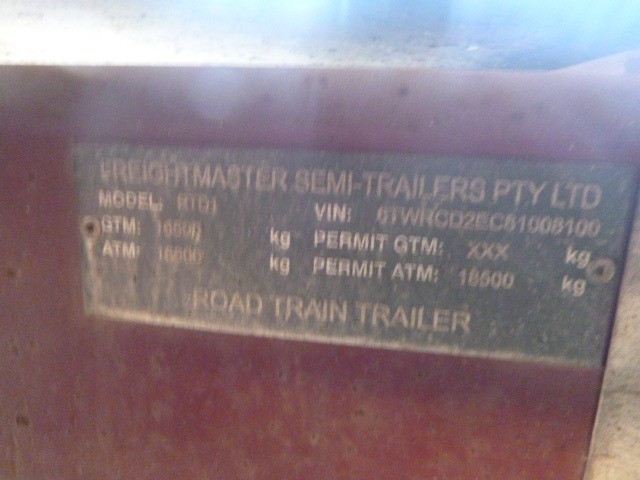 2008 FREIGHTMASTER DOLLY (RT CONVERTER) TRAILER