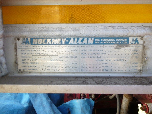 1989 HOCKNEY ALCAN SEMI TANKER TRAILER
