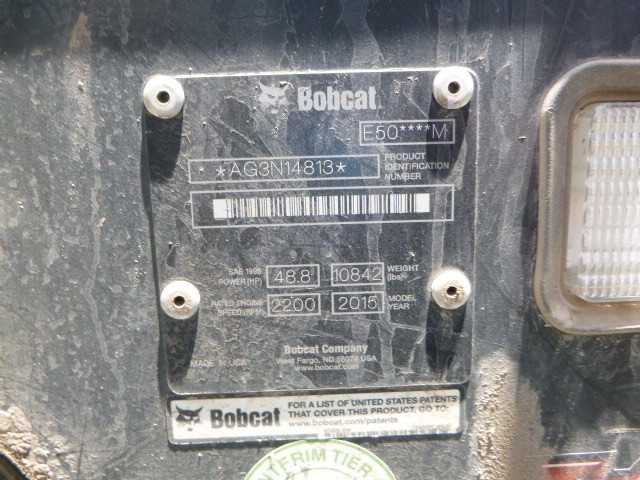 2015 BOBCAT E50 EXCAVATOR