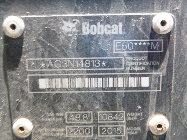2015 BOBCAT E50 EXCAVATOR