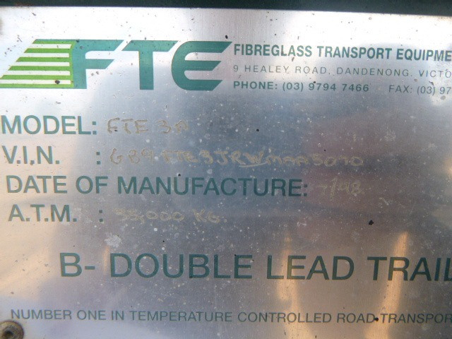 1998 FTE REFRIGERATED VAN TRAILER SEMI FTE SLIDING-A FRIDGE TRAILER