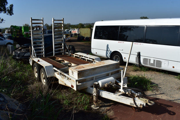 1995 THOMPSON TAG/PLANT(WITH RAMPS) TRAILER B/D COMBINATION TANDEM AXLE PLANT TRAILER