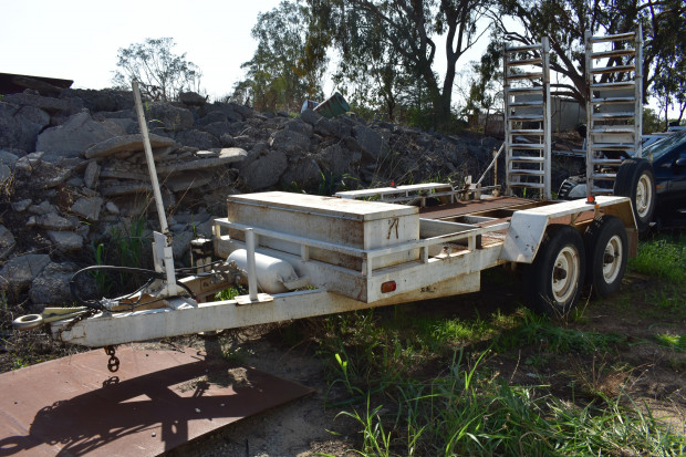 1995 THOMPSON TAG/PLANT(WITH RAMPS) TRAILER B/D COMBINATION TANDEM AXLE PLANT TRAILER