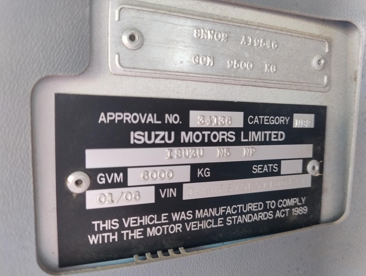 2006 ISUZU NPS N5 300 (4x4) 5 SP MANUAL C/CHAS