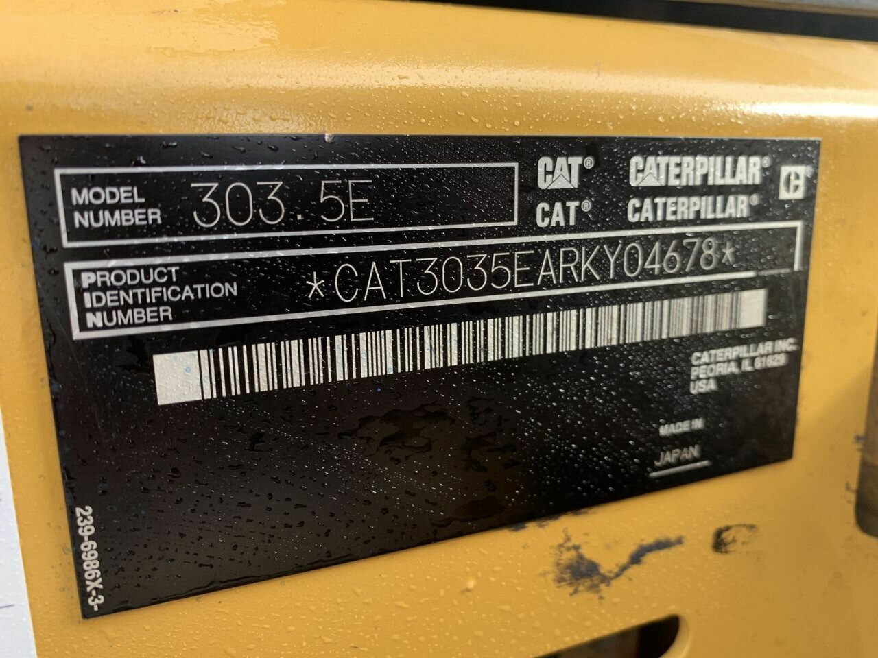 2014 CAT ECR 303.5E ECR 1D TRACK MOUNTED EXCAVATOR