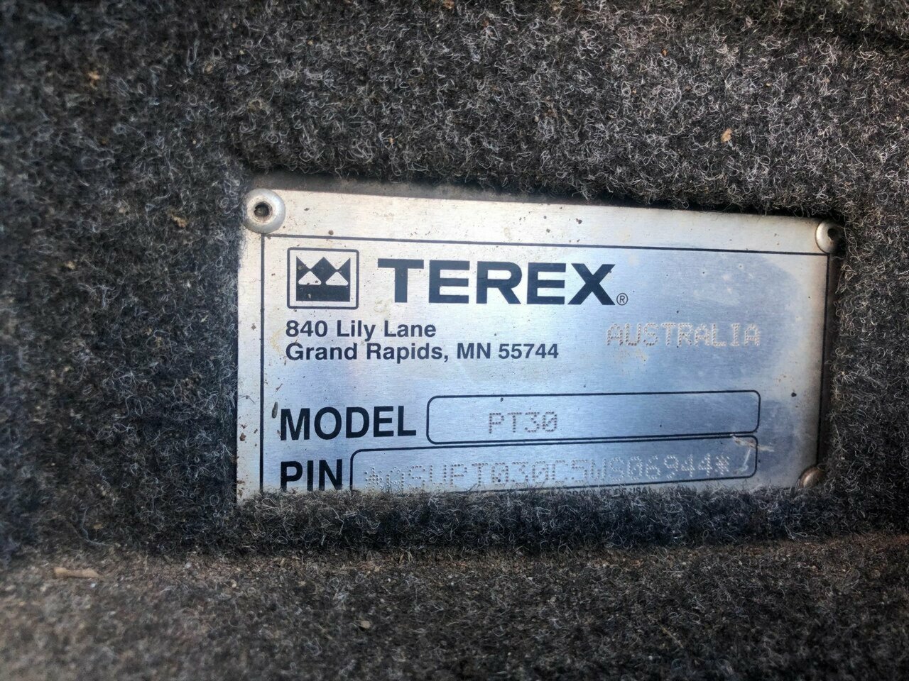 2016 TEREX PT30 0DR-POSI BOBCAT