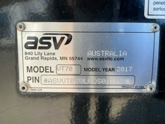 2017 ASV VT-70 1DR-POSI DOZER