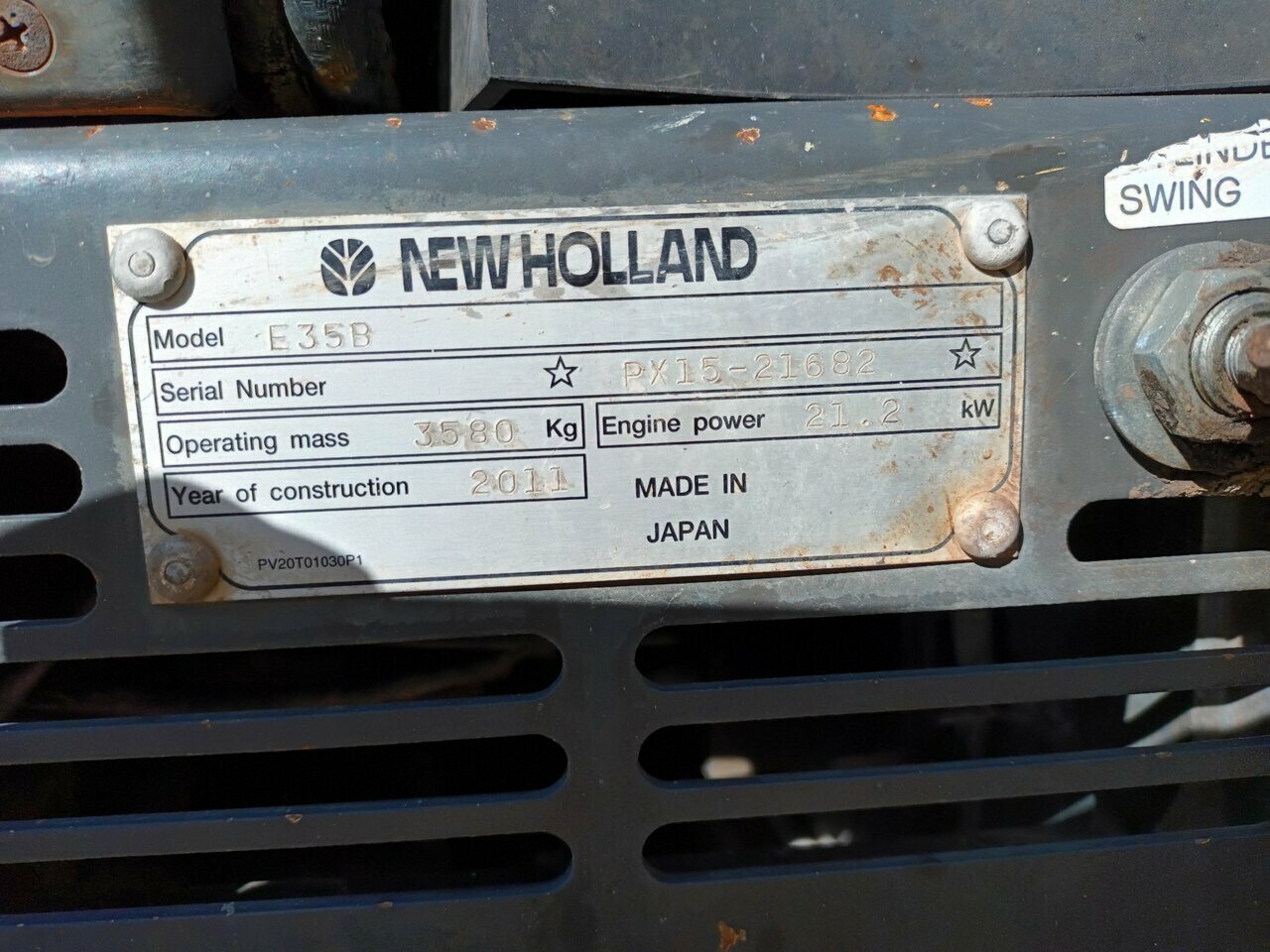 2011 NEW HOLLAND E35B E35B EXCAVATOR