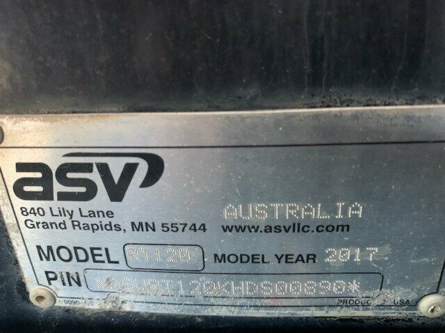 2017 ASV RT120