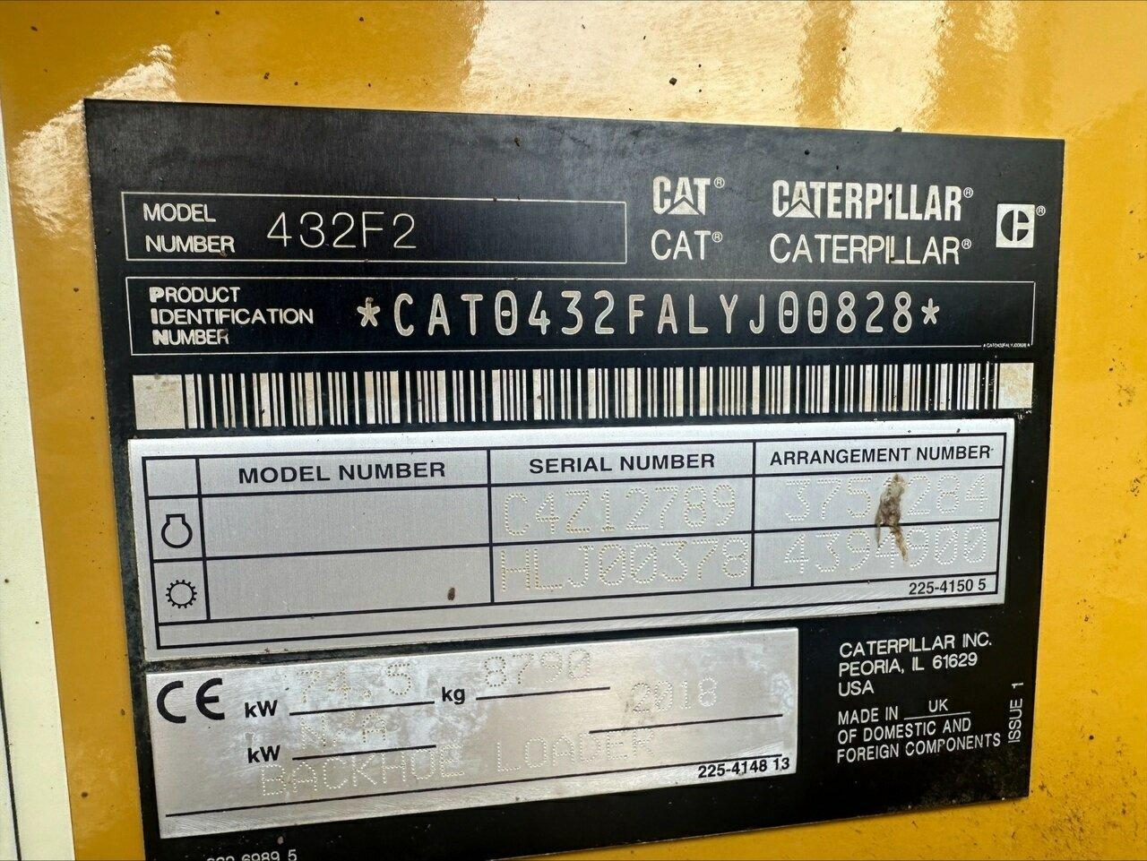 2018 CATERPILLAR 432F2 EXCAVATOR