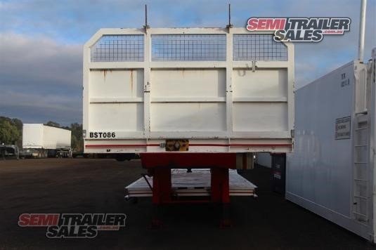 1982 LOMBARDI SEMI LOW LOADER DROP DECK TRAILER WITH RAMPS