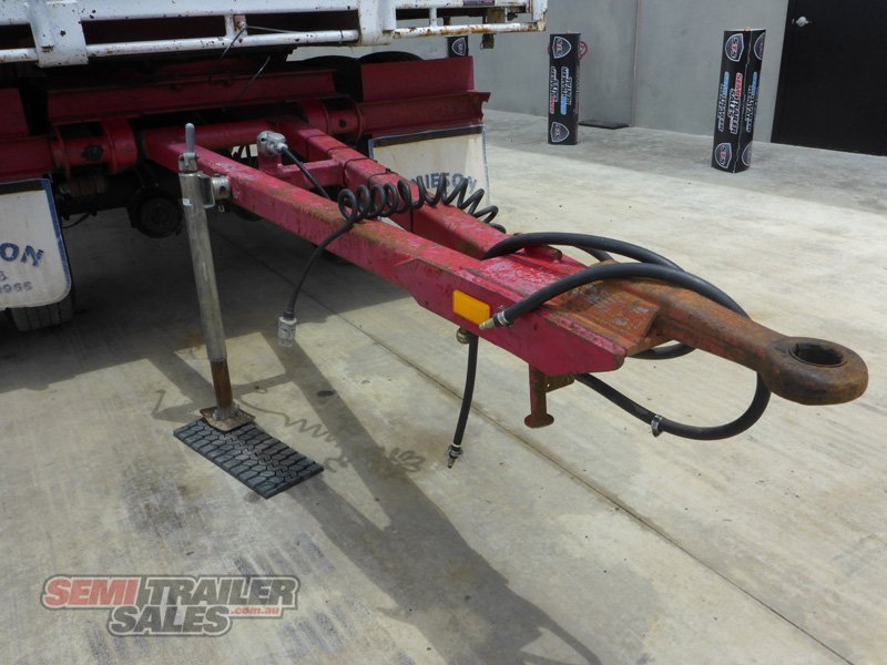 1992 WHITE TWO AXLE FLAT TOP DOG TRAILER