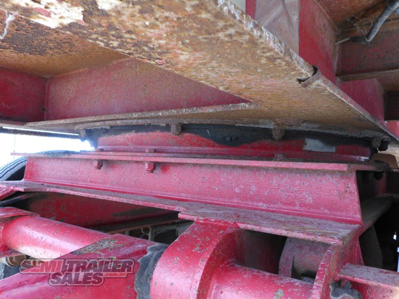 1992 WHITE TWO AXLE FLAT TOP DOG TRAILER