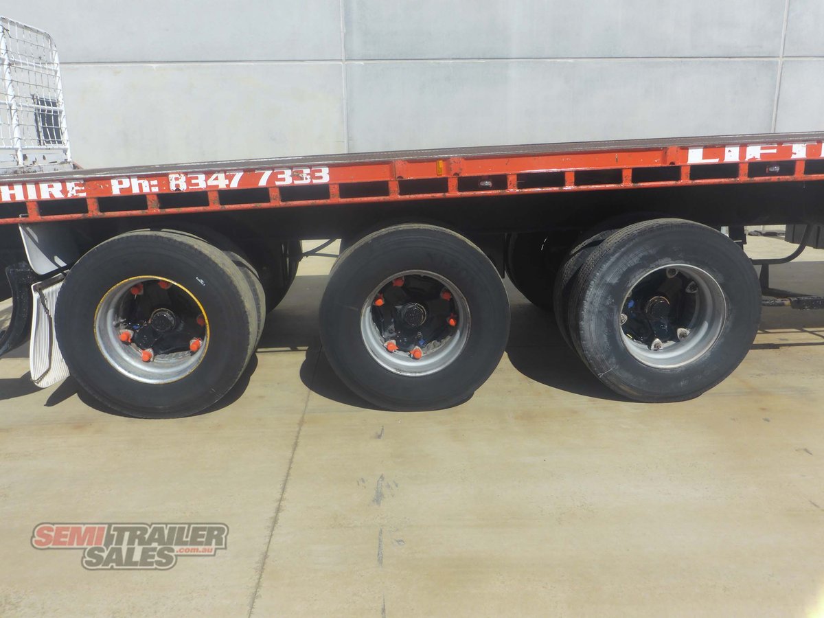 1993 BARKER FLAT DECK TRAILER FLAT TOP WITH REAR MOFFETT MOUNT