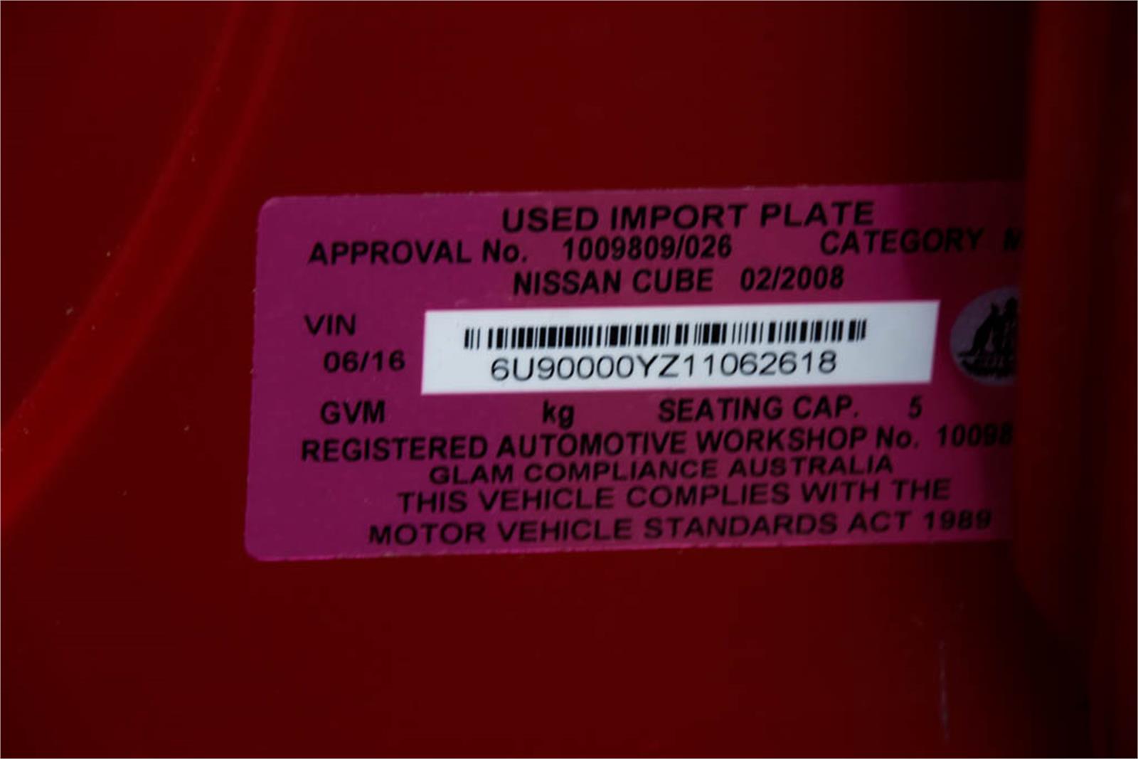 2008 NISSAN CUBE BZ11 CONSTANTLY VARIABLE TRANSMISSION WAGON