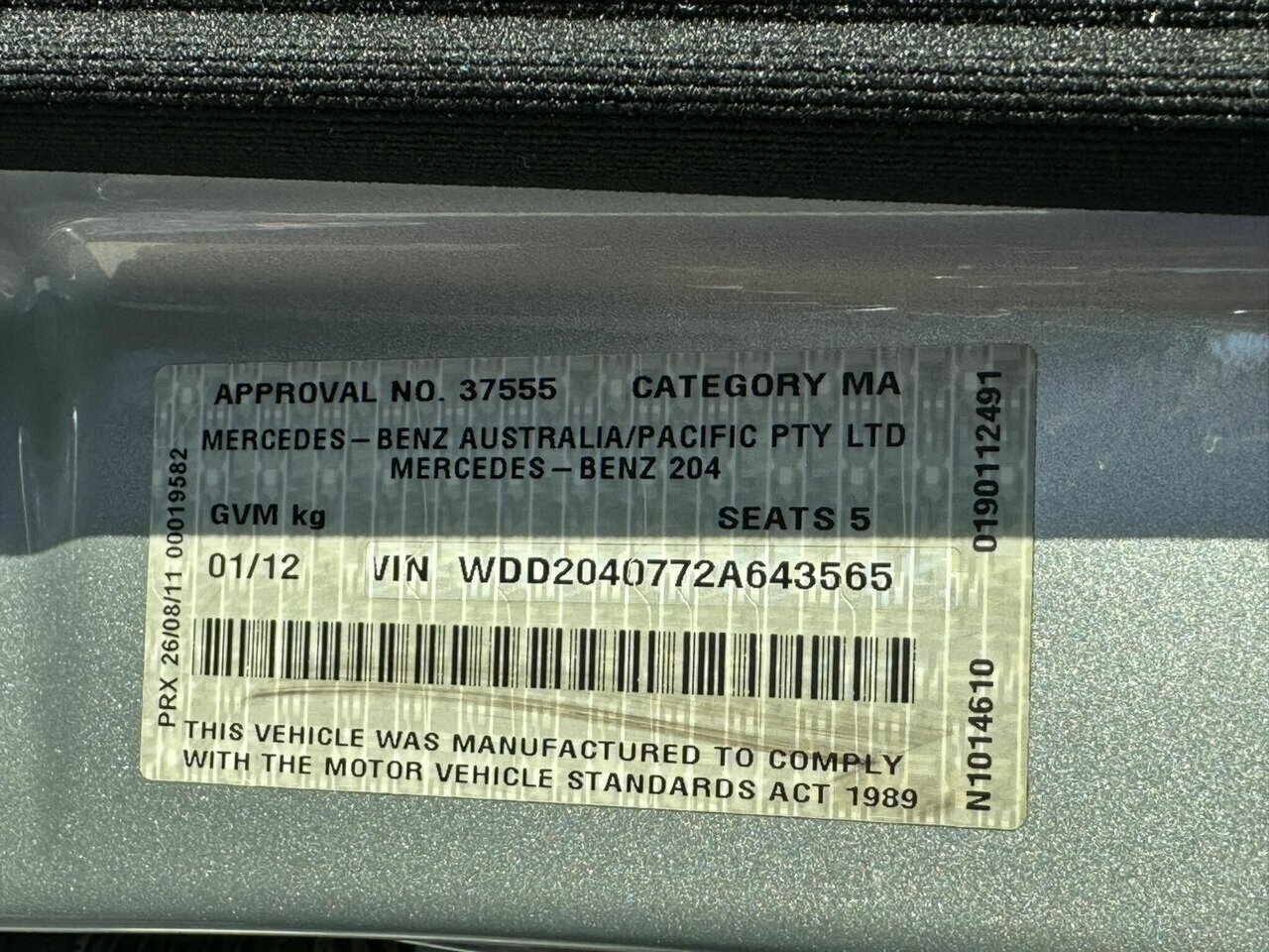 2012 MERCEDES-BENZ C63 W204 MY12 AMG 7 SP AUTOMATIC G-TRONIC 4D SEDAN