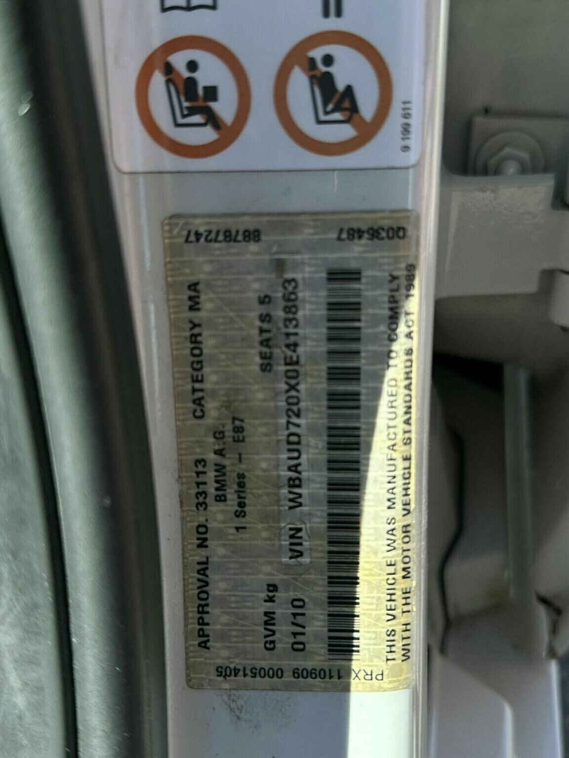 2009 BMW 118D E87 MY09 6 SP MANUAL 5D HATCHBACK