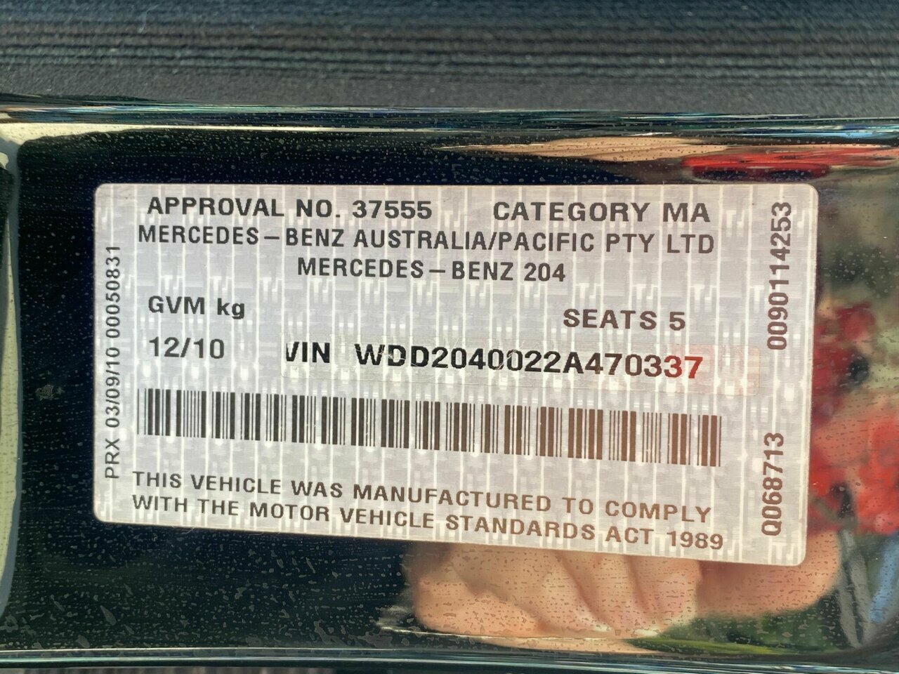 2011 MERCEDES-BENZ C220 W204 MY10 UPGRADE CDI 5 SP AUTOMATIC TIPSHIFT 4D SEDAN