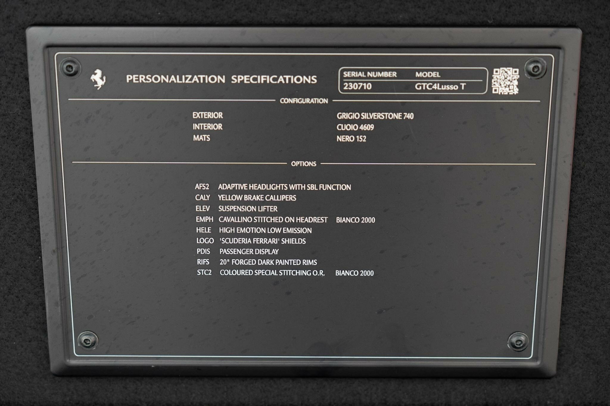 2017 FERRARI GTC4 F151 LUSSO T V8 3.9L TWIN TURBO 7 SP AUTOMATIC 2D COUPE