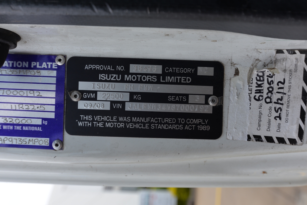 2008 ISUZU FVM 1400 MANUAL TAUTLINER