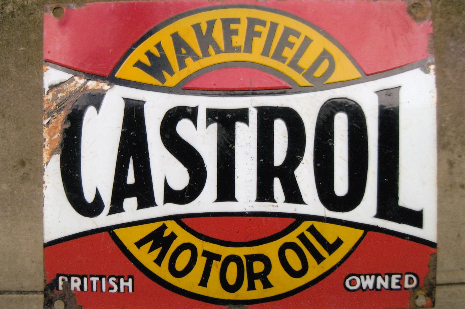 CASTROL WAKEFIELD ENAMEL SIGN 15" x 12"