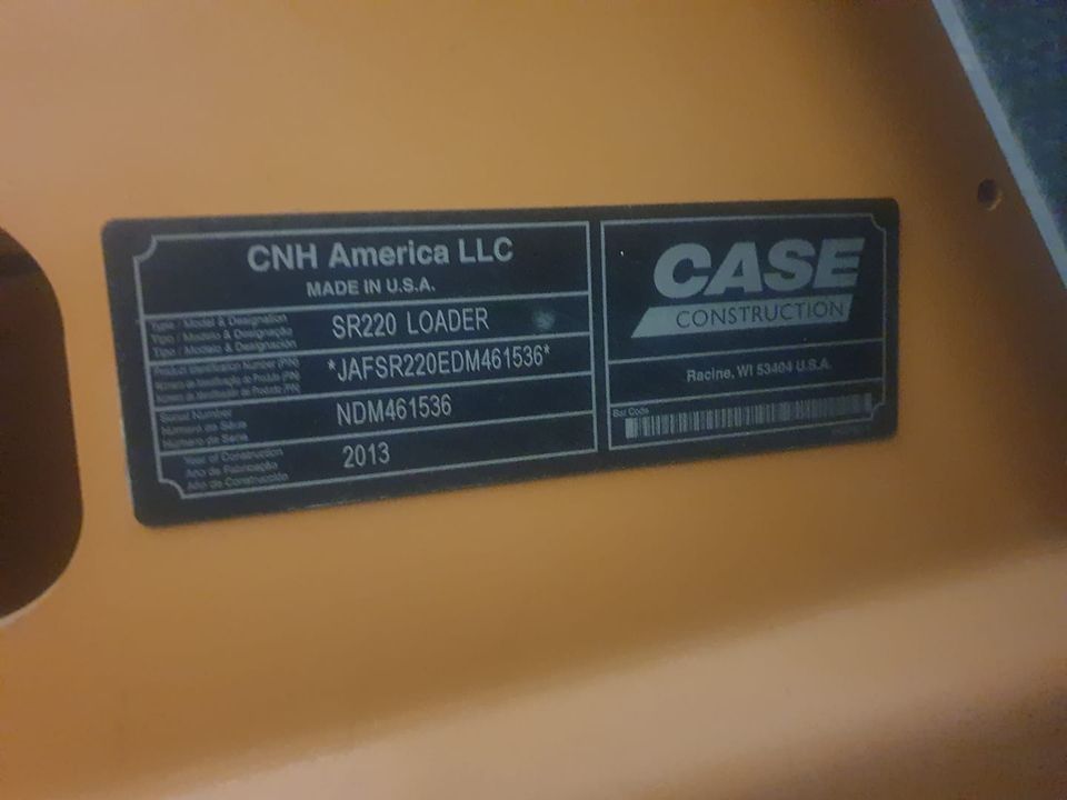 2013 CASE SR220 SKID STEER