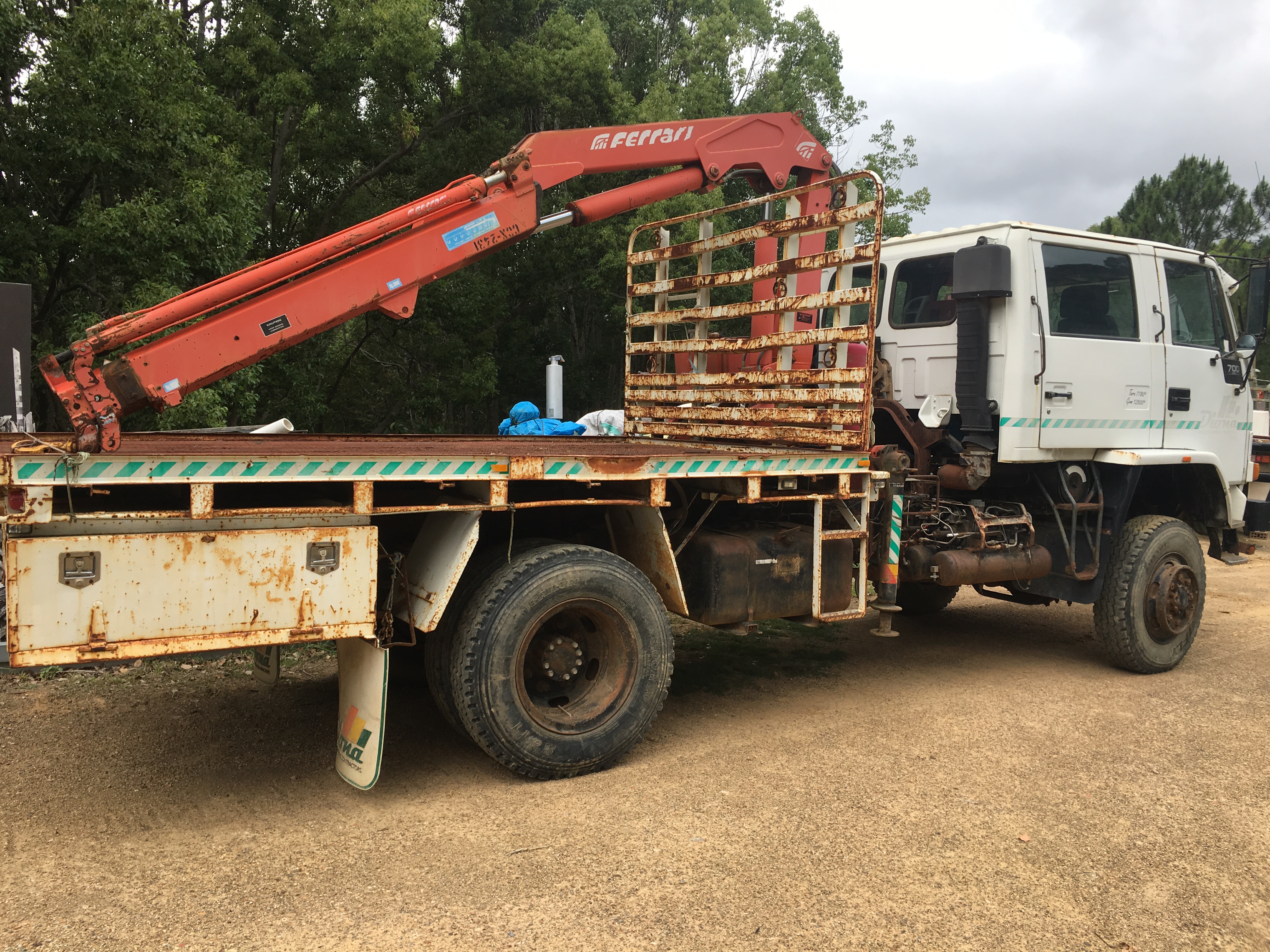 1994 ISUZU FTS700 4X4 CREW CAB CRANE TRUCK