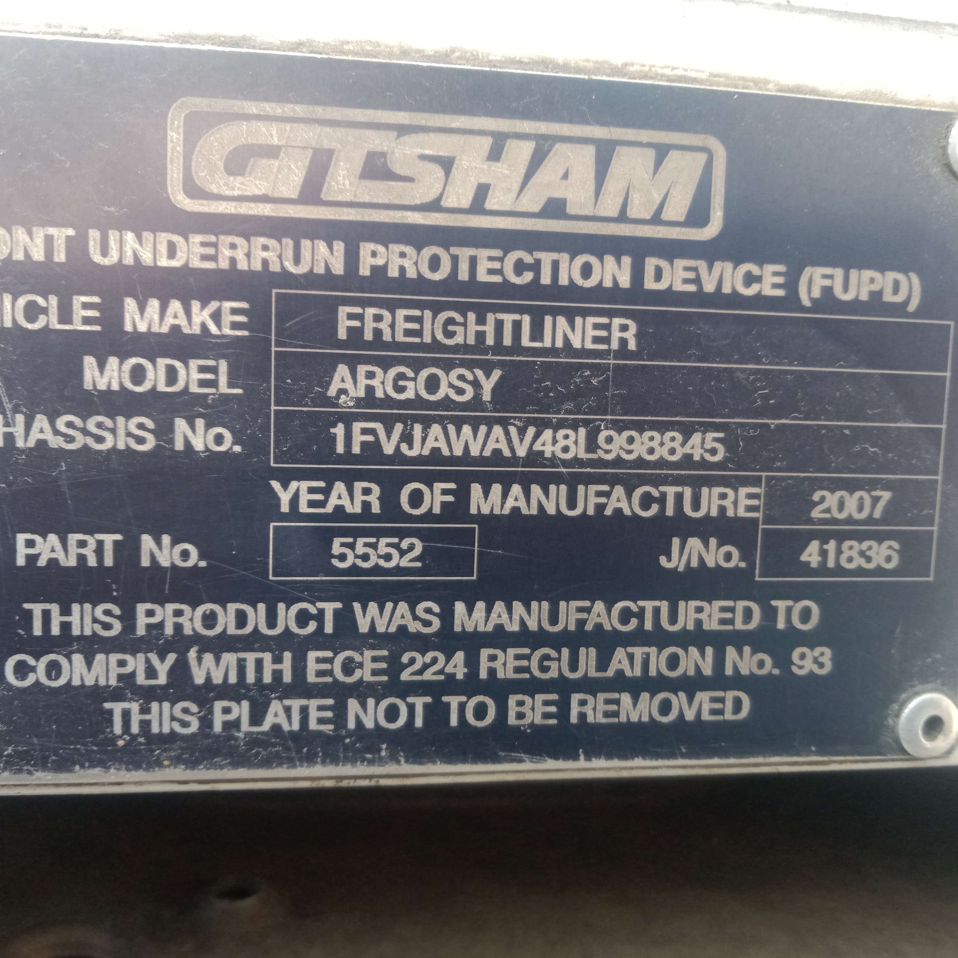 2007 FREIGHTLINER ARGOSY PRIME MOVER